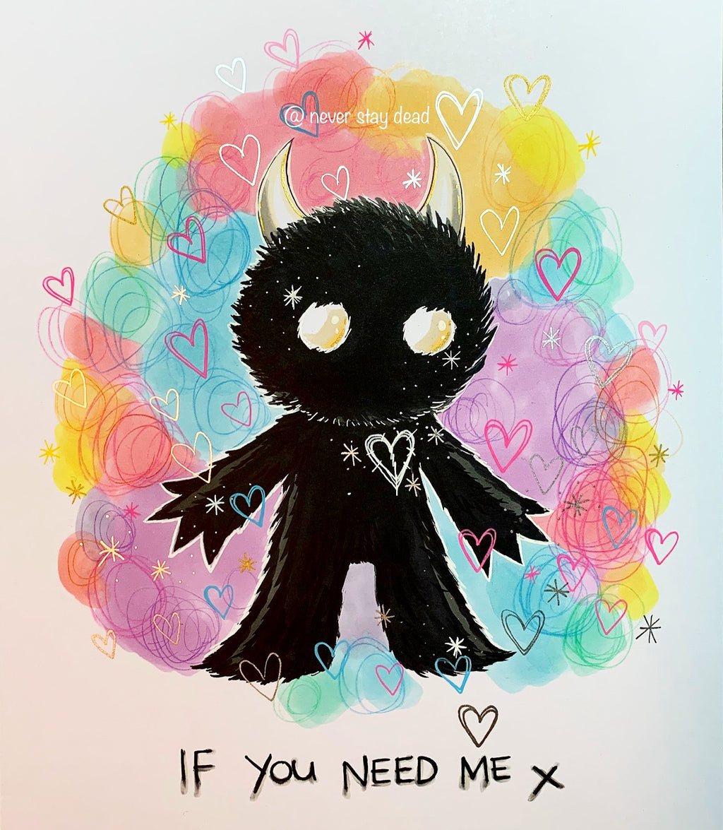 Original ‘If You Need Me’ Mixed Media (A4)