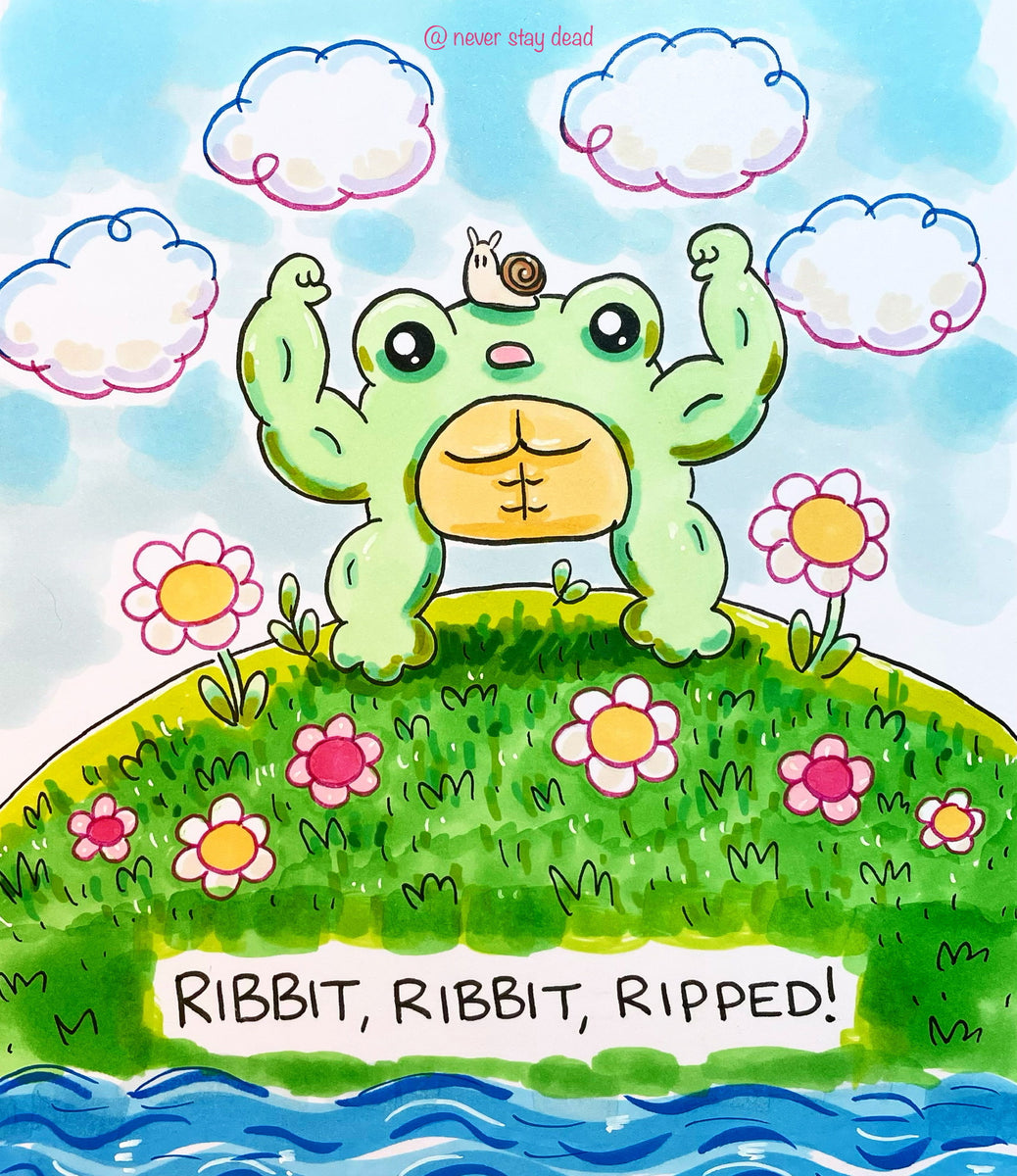 Mini Original ‘Ribbit, Ribbit, Ripped’ Doodle – Never Stay Dead