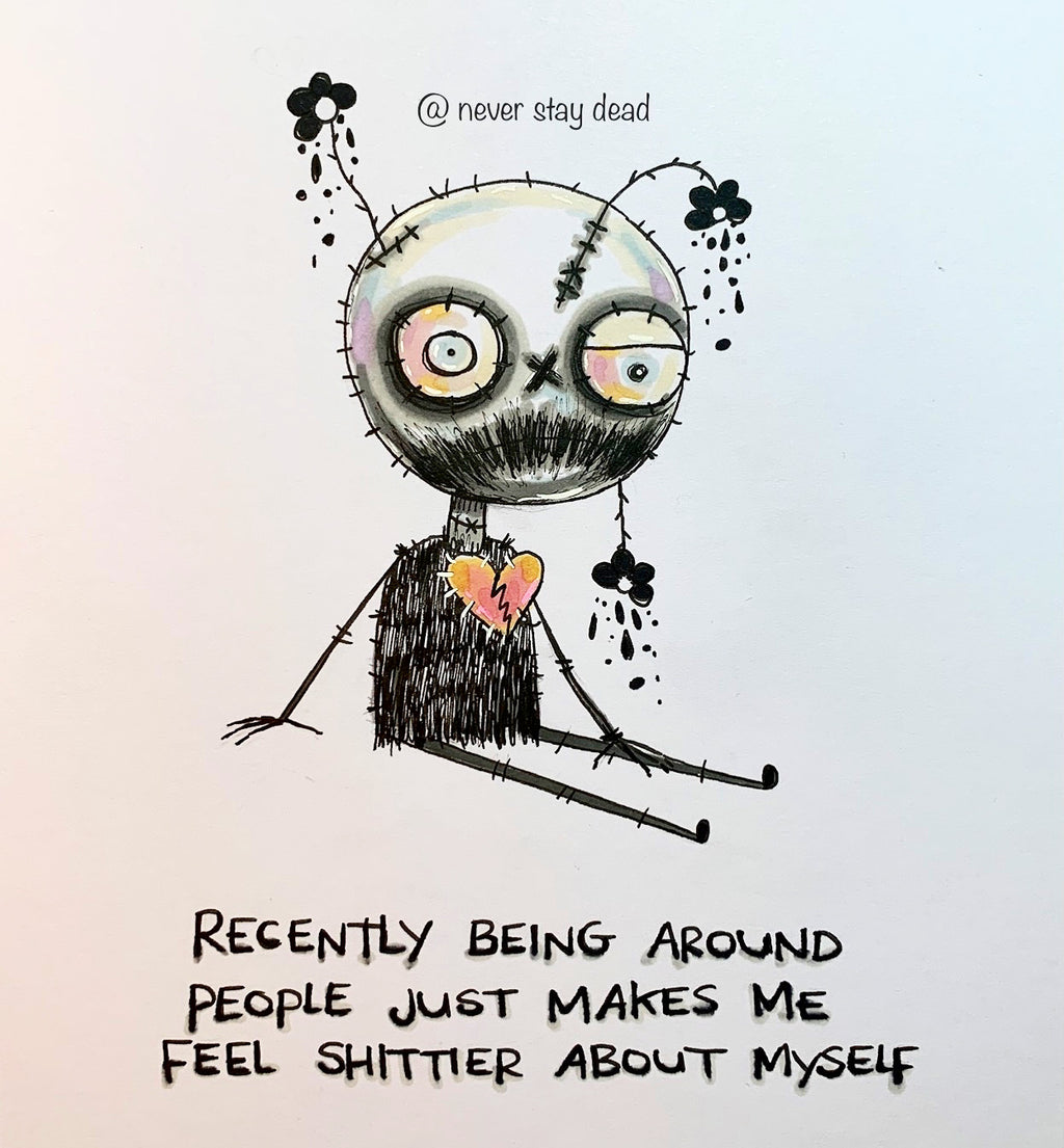 Mini Original ‘Being around People…’ Drawing (A5)