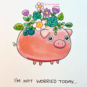 Mini Original ‘Not Worried’ Drawing (A5)