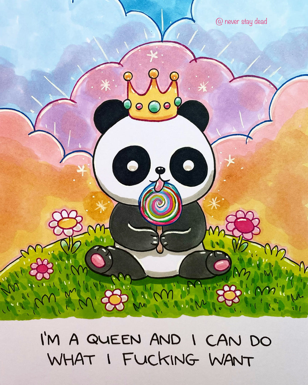 Mini Original ‘Panda Queen’ Drawing (A5)