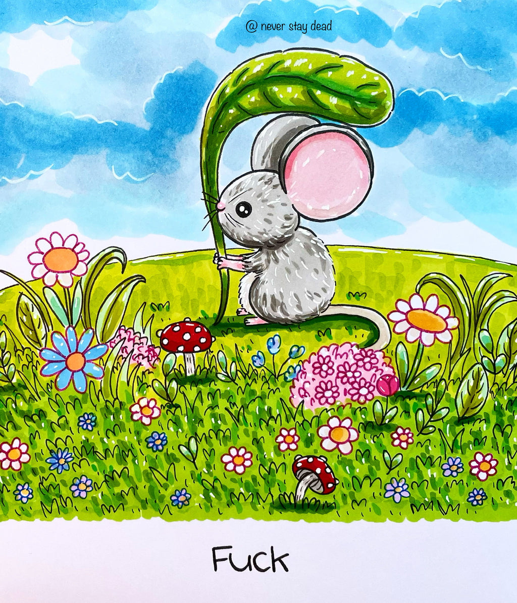 Mini Original ‘Mouse & Leaf’ Doodle (A5)