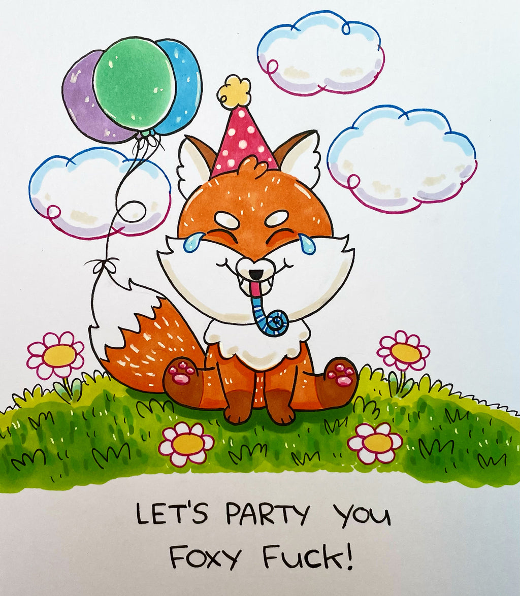 Mini Original ‘Party Fox’ Drawing (A5)