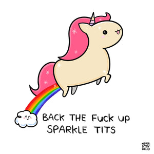‘Back The F Up Unicorn’ Print (8x8)