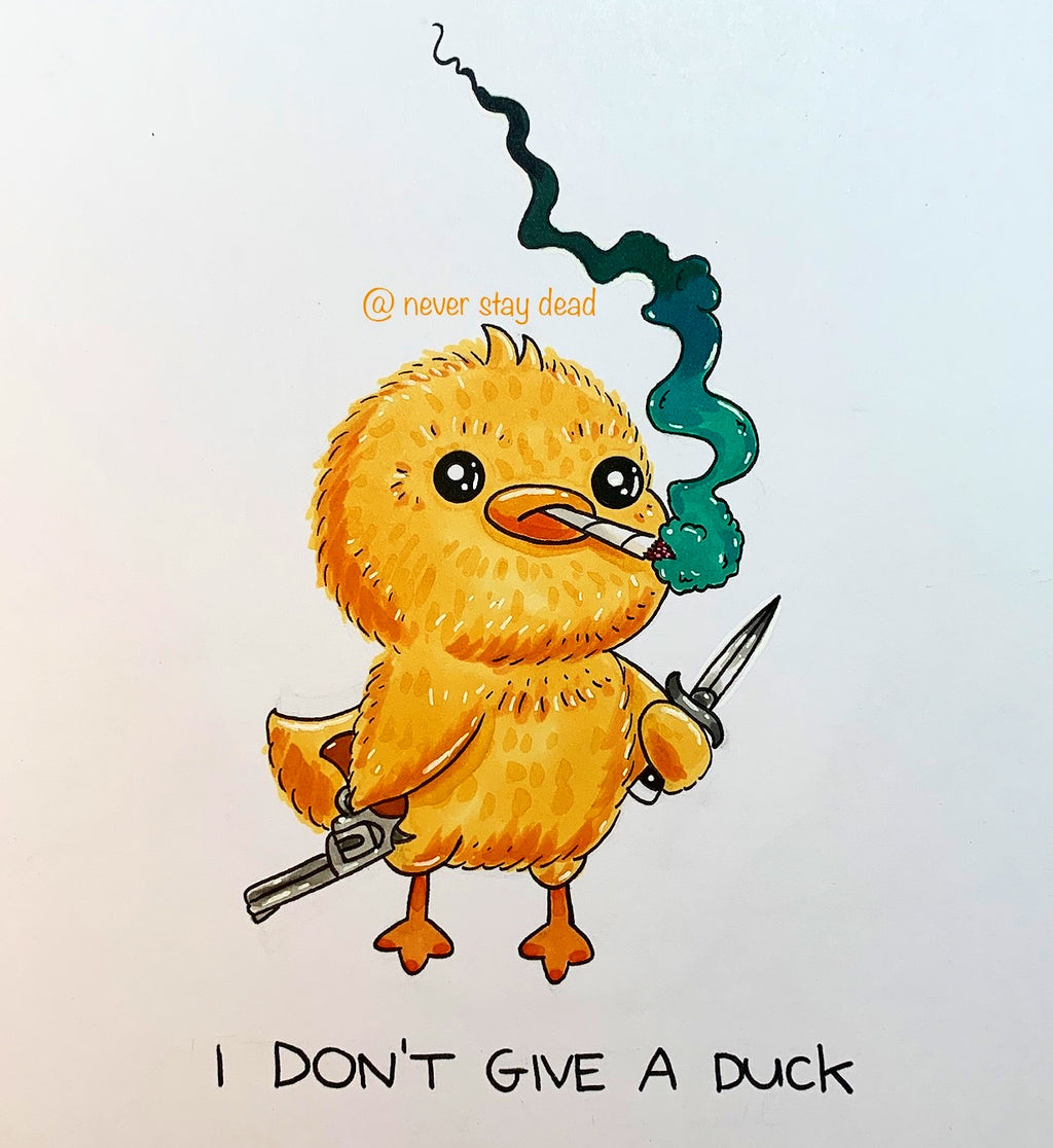 Mini original ‘I Don’t Give A Duck’ Drawing (A5)