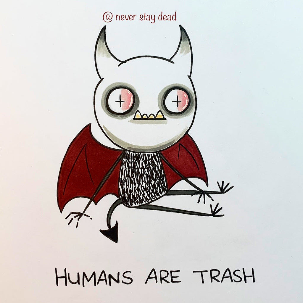 Mini Original ‘Humans Are Trash’ Drawing (A5)