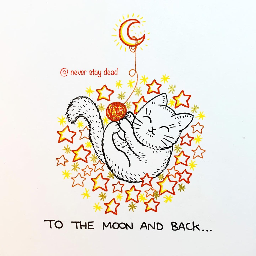 Mini Original ‘To The Moon...’ Doodle (A5)