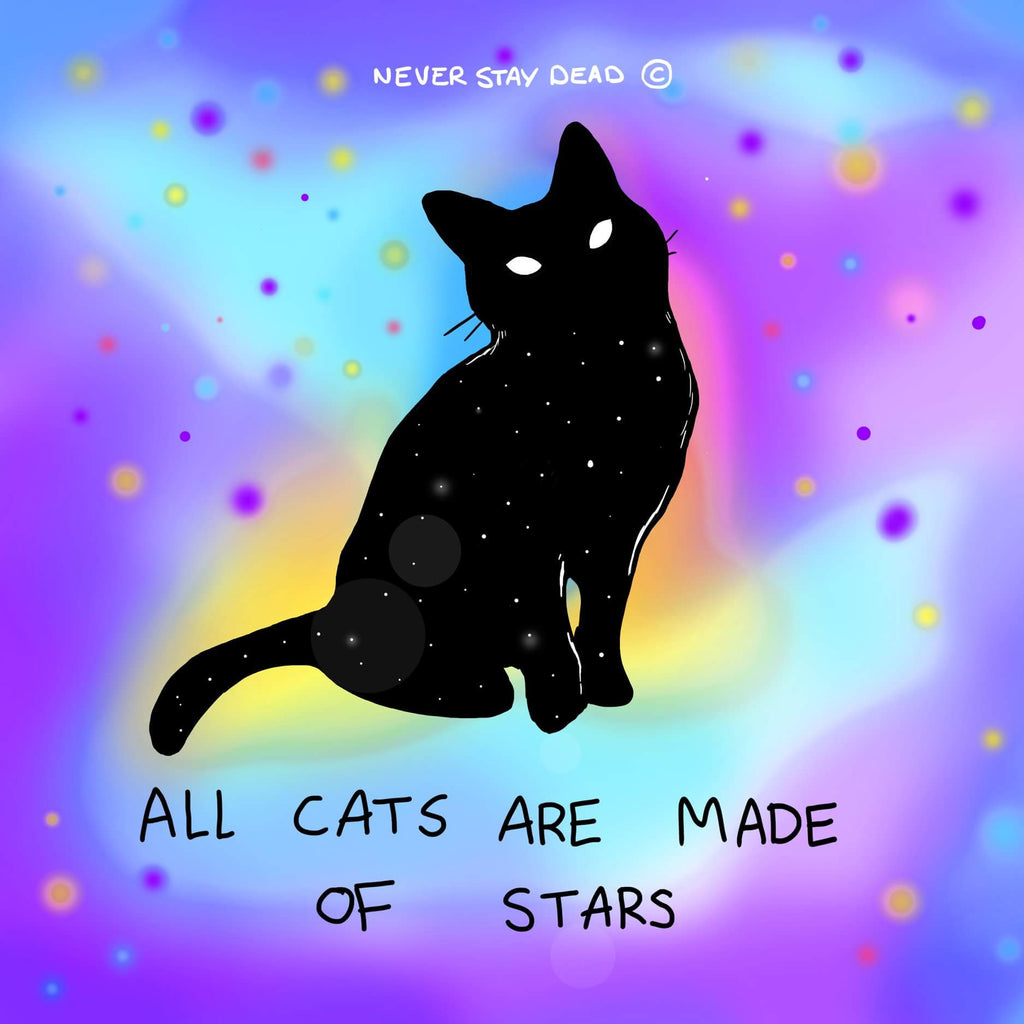 All Cats Are Made Of Stars Print (8x8)
