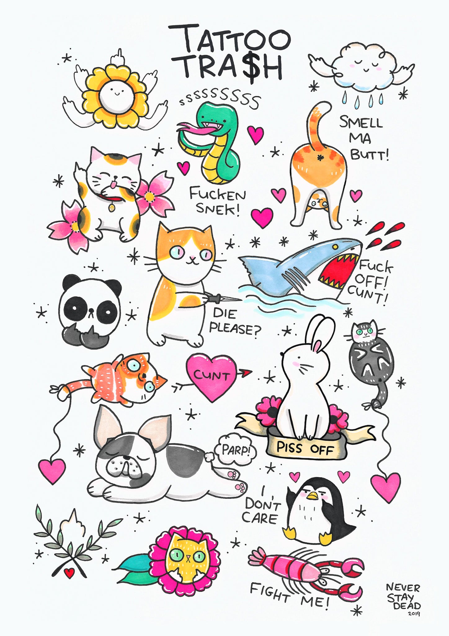 'Tattoo Trash 1' Print